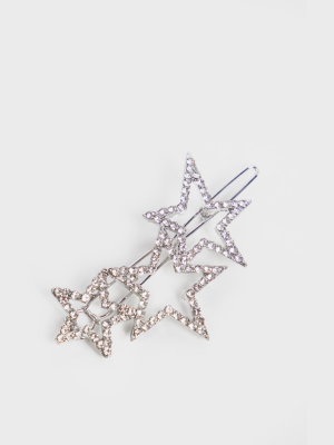 Silver Diamante Star Cluster Hair Slide