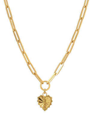 Classic Fob Necklace - Gold Heart