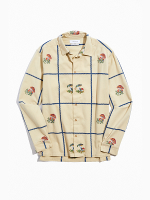 Uo Craft Embroidered Button-down Shirt