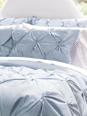 French Blue Valencia Pintuck Duvet Cover