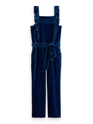 Scotch Shrunk Velvet Ruffle Overall