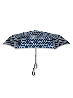 Shedrain Auto Open/close Compact Umbrella - Navy Polka Dot