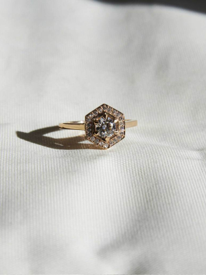 Hex Engagement Ring 0.5ct | 18ct Yellow Gold