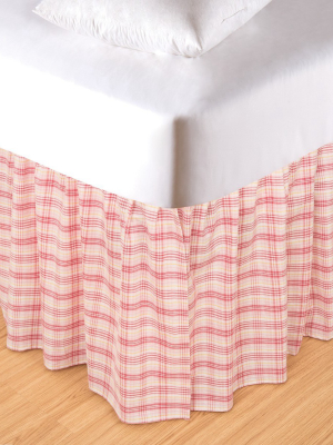 C&f Home Pink Plaid Bed Skirt