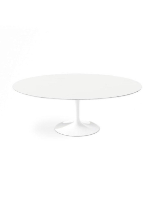 White Lacquer Tulip Dining Table - Oval