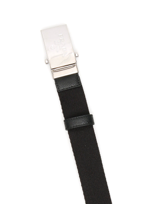 Prada Logo Engraved Buckle Belt