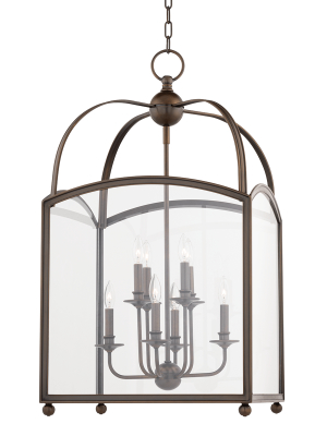 Hudson Valley Lighting Millbrook 8-bulb Pendant - Distressed Bronze & Clear