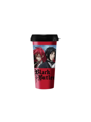 Funky People Black Butler Grell And Sebastian 16oz Travel Cup