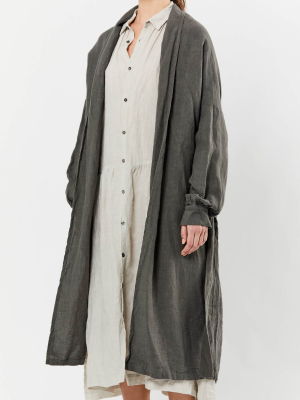 Charcoal Linen Kotohiradaki Robe