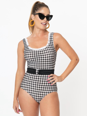 Esther Williams Black Gingham Peggy Sue One Piece Swimsuit
