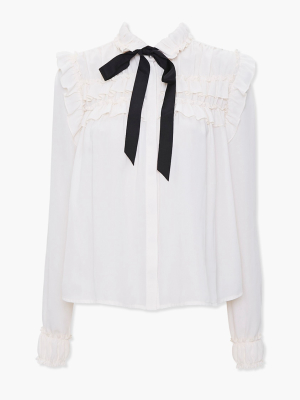 Ruffled Pussycat Bow Shirt