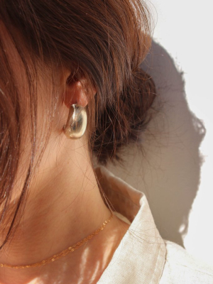 Wide Half Hoop Earrings | Brass Or Silver