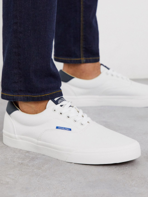 Jack & Jones Canvas Plimsolls In White