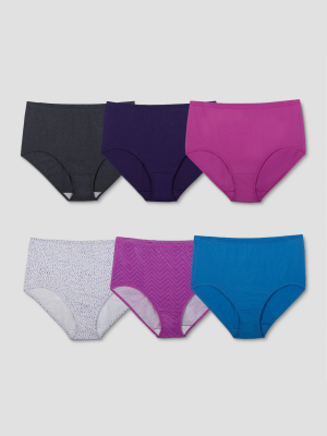 Fruit Of The Loom Women's Comfort Covered Cotton 6pk Briefs - Colors May Vary