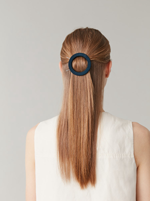 Circular Silk-wrapped Hair Clip