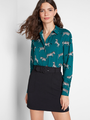 Look On The Wild Side Button-up Top