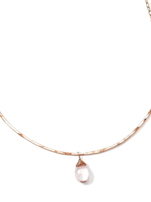 Gemstone Collar Necklace - Rose Quartz