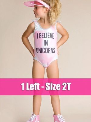 Unicorns & Rainbows Tie Dye Scoop Swimsuit