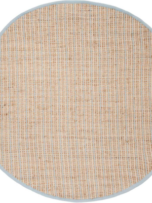 Cape Cod Natural/light Blue Round Rug