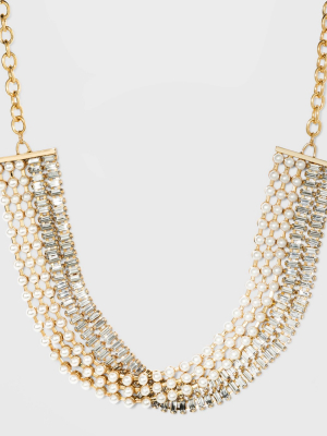 Sugarfix By Baublebar Embellished Statement Necklace - Pearl