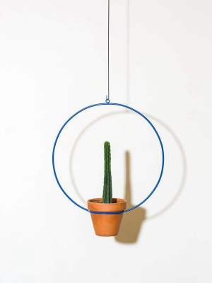 18" Hanging Circle Planter Blue