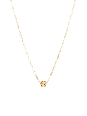 14k Itty Bitty Dog Paw Necklace