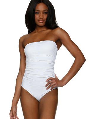 Classic Bandeau One-piece-textured White