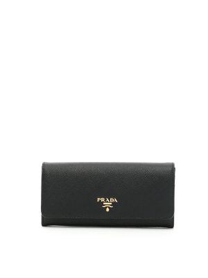 Prada Logo Fold Continental Wallet