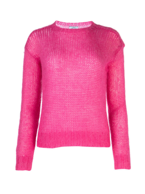 Prada Open Stitch Round Neck Jumper