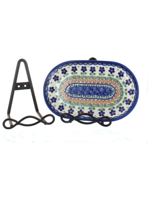 Blue Rose Polish Pottery Small 5.5" Loop Design Plate Rack