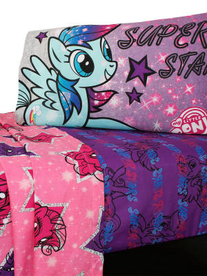 3pc Hasbro Twin Bed Sheet Set The Stars Are Out Bedding - My Little Pony..