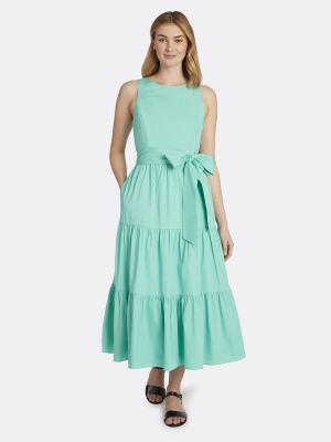 Cotton Poplin Tiered Dress