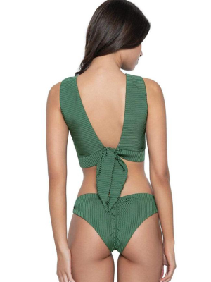 Pq Swim Emerald Basic Ruched Teeny Bottoms