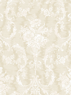 Framed Bouquet Wallpaper In Camel From The Vintage Home 2 Collection By Wallquest