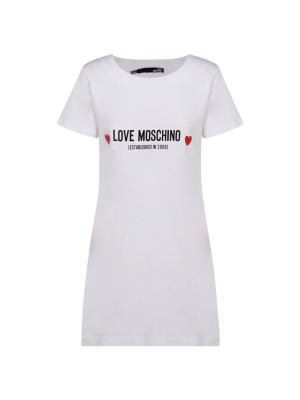 Love Moschino Logo Print T-shirt Dress