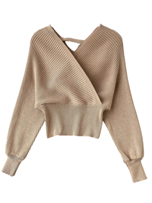 'sammi' Wrap Metallic Knitted Sweater (6 Colors)