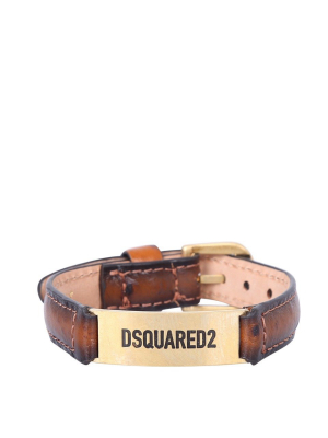 Dsquared2 Logo Plaque Buckled Bracelet