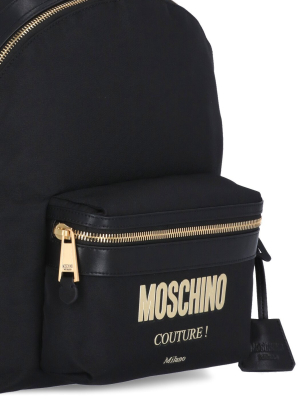 Moschino Couture Logo Zipped Backpack