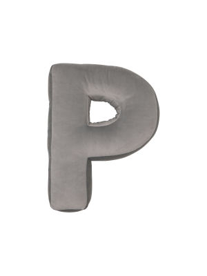 Velvet Letter P Cushion - Handmade To Order