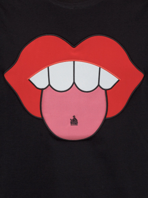 Lanvin Mouth Patch Round Neck T-shirt