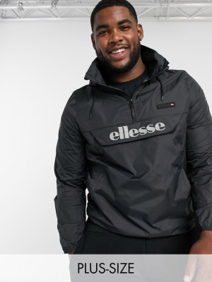 Ellesse Plus Ion Pullover Jacket With Reflective Logo In Black