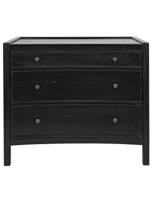 Noir Hampton Hand Rubbed Black Side Table