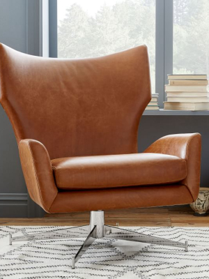 Hemming Vegan Leather Swivel Armchair