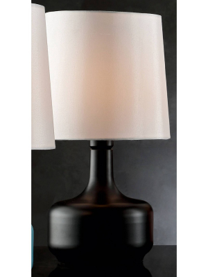 17.25" Modern Metal Table Lamp With Touch Sensor Black - Ore International