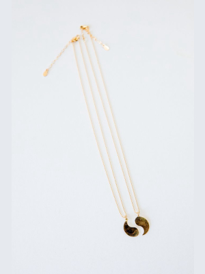 Gold Yin Yang Necklace Set