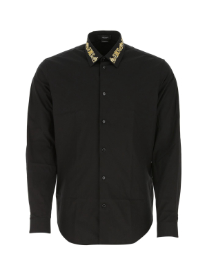 Versace Embellished Collar Shirt