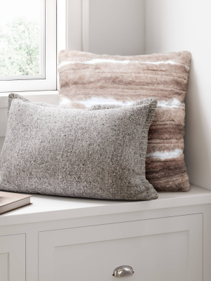 Oversized Tweed Lumbar Throw Pillow With Whipstitch Edge Gray - Threshold™