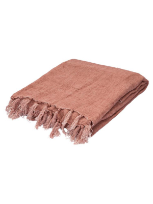 Lisabet Solid Pink Throw