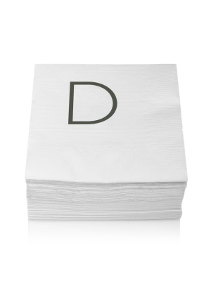 Monogram Cocktail Napkin, D (set Of 50)