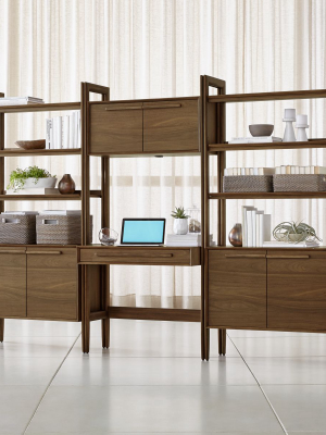 Tate Bookcase Desk With Power With 2 Bookcase Cabinets